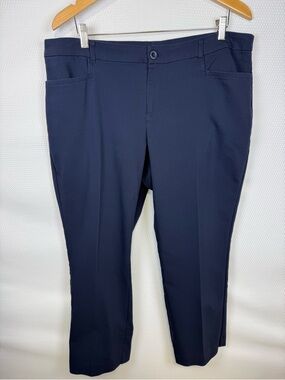 CJ Banks Everyday Trouser Navy Blue 16W Petite Cotton Blend